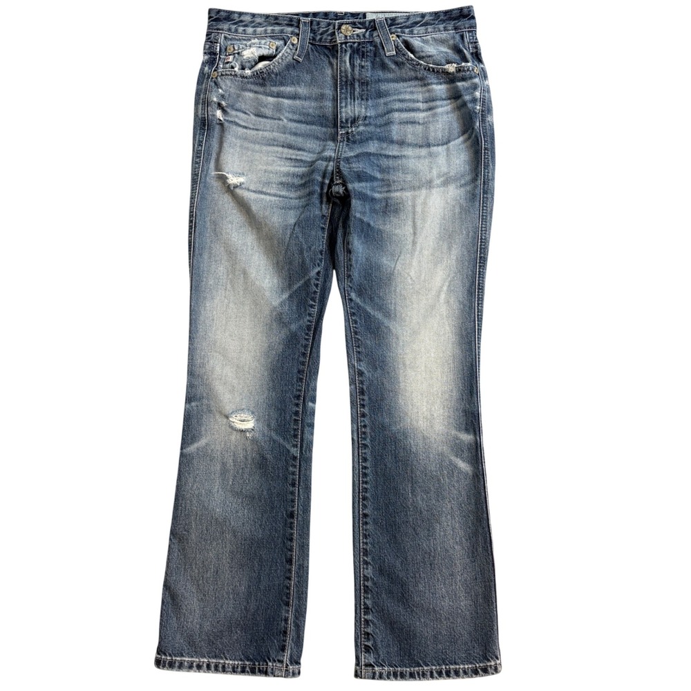AG Adriano Goldschmied The Jodi Crop High Rise Slim Flare Jeans 26 Distressed